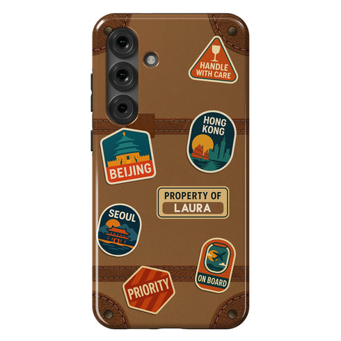 Personalized Vintage Suitcase Sticker Galaxy Case
