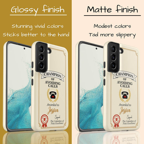Personalized Introvert Champion of Avoiding Calls Galaxy Case