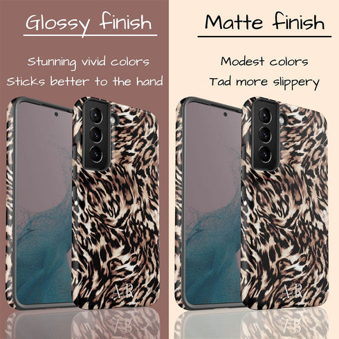 Custom Monogram Initials Fierce Leopard Galaxy Case