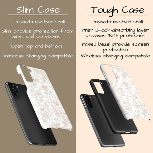 Custom Initials French Toile De Jouy Galaxy Case V3