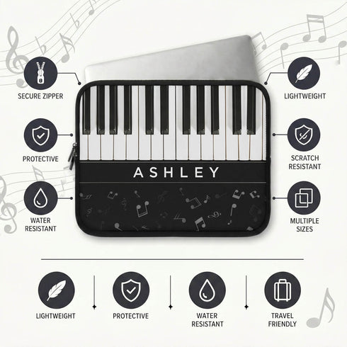 Personalized Piano Keys Laptop Sleeve