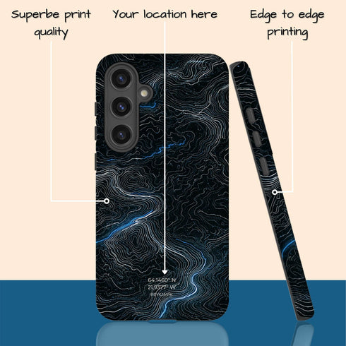 Personalized Midnight Topography Galaxy Case