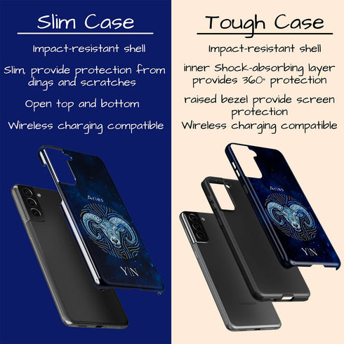 Personalized Blue Zodiac Horoscope Sign Galaxy Case