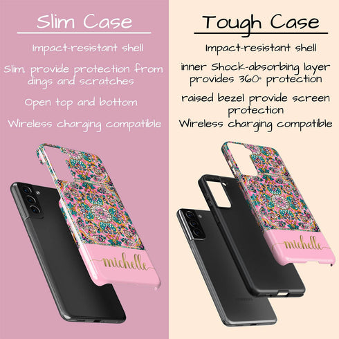 Custom Name Mandala Boho Floral Galaxy Case