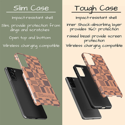 Custom Name Retro Geometric Checkerboard Galaxy Case