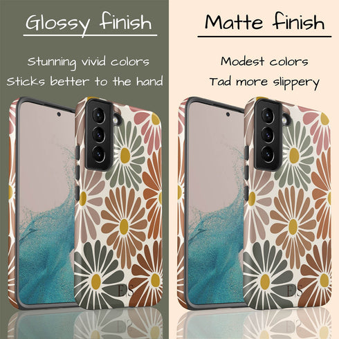 Custom Initials Abstract Flowers Galaxy Case - V3