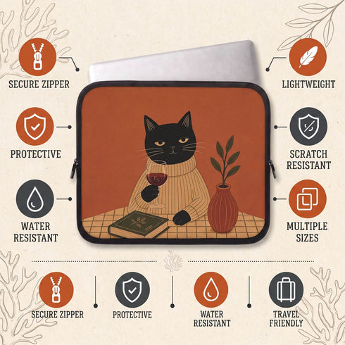 Personalized Zen Cat Laptop Sleeve