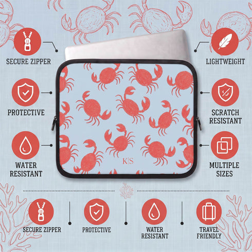 Personalized Dancing Crabs Laptop Sleeve