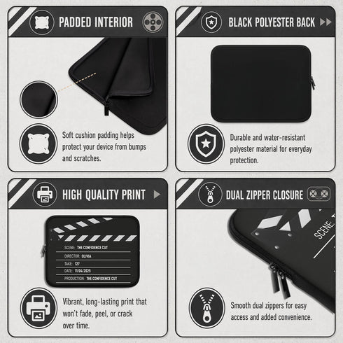 Personalized Movie Director Clapperboard Laptop Sleeve