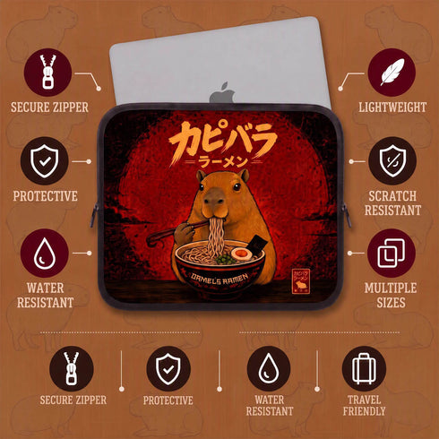 Personalized Capybara Ramen Laptop Sleeve