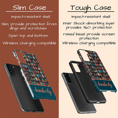 Custom Name Bookshelf Academia Galaxy Case