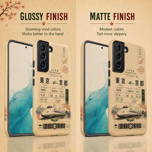 Personalized Vintage Japanese Train Ticket Galaxy Case