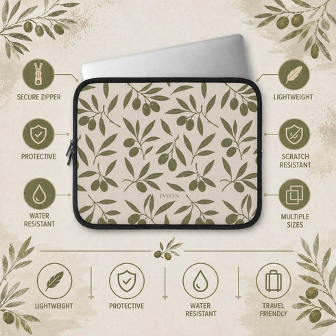 Personalized Olive Branch Laptop Sleeve