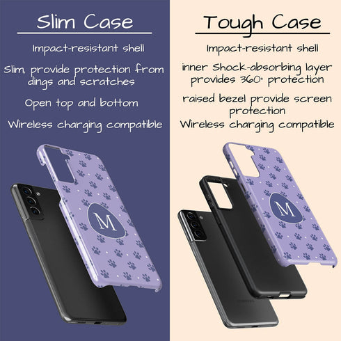 Custom Initials Cat Paws Galaxy Case