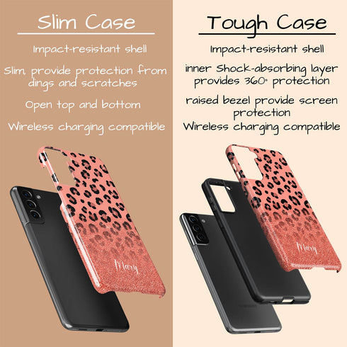 Personalized Leopard Glow Galaxy Case