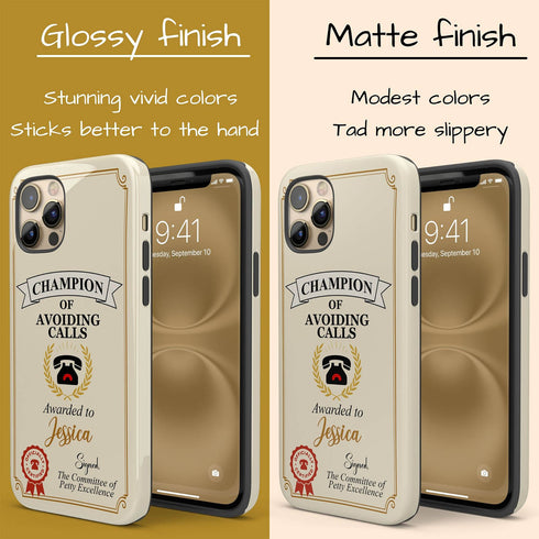 Personalized Introvert Champion of Avoiding Calls iPhone Case