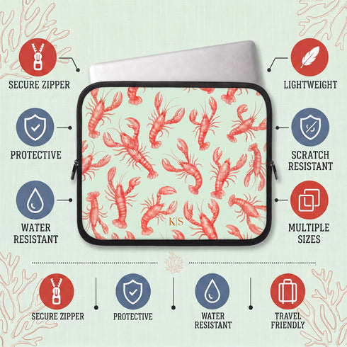 Personalized Lucky Lobsters Laptop Sleeve