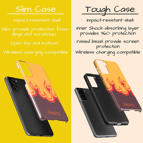Personalized Cool Flame Effect Galaxy Case