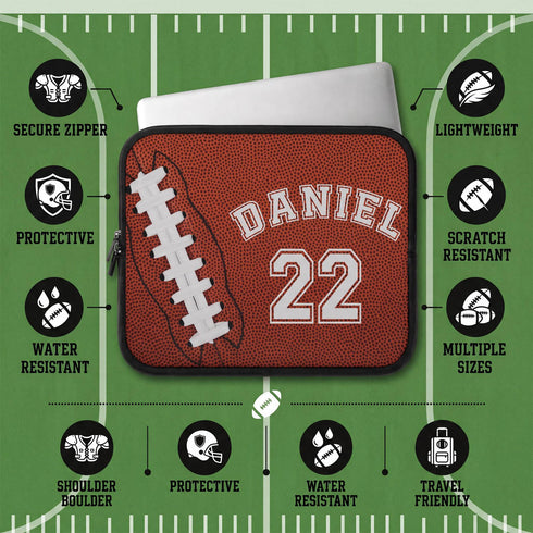 Personalized Football Laptop Sleeve