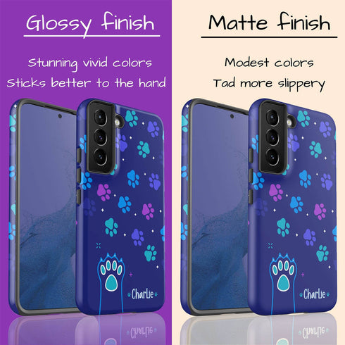 Custom Name Cat Paws Galaxy Case