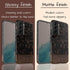 Custom Wood Initials Dark Tortoiseshell Galaxy Case