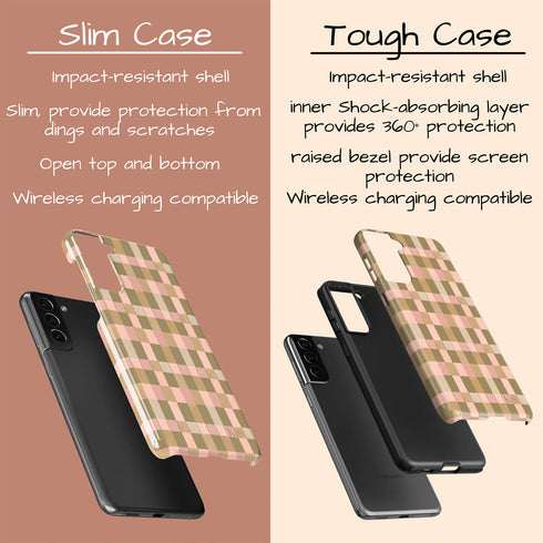 Custom Initials Tartan Plaid Checkerboard Galaxy Case