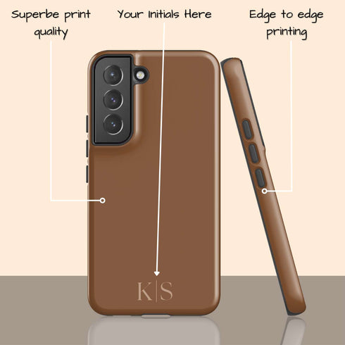 Custom Initials Earth Tones Monogram Galaxy Case - Light