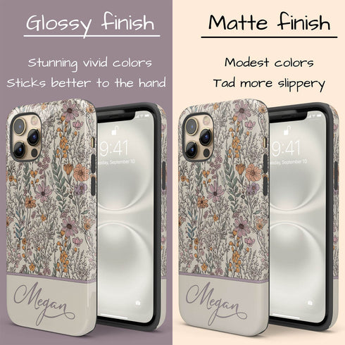 Custom Name Wildflower Meadows Cottagecore iPhone Case