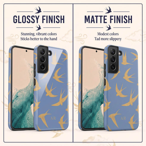 Personalized Golden Swallows Galaxy Case