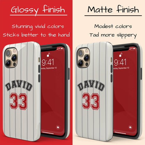 Custom Baseball Player & Number iPhone Case