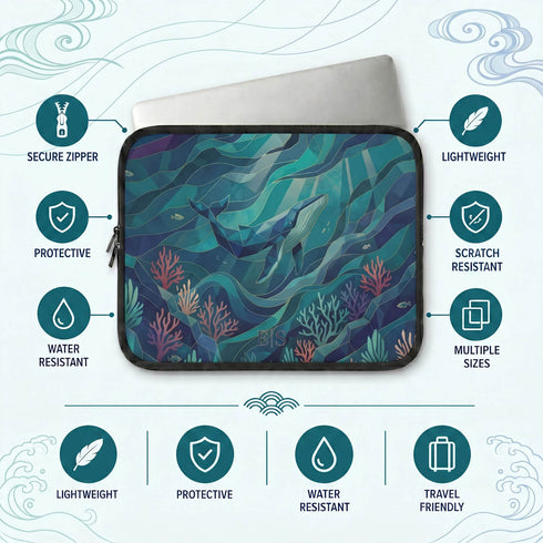Personalized Polygon Whale Laptop Sleeve