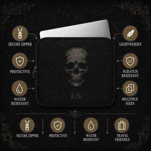 Personalized Obsidian Skull Laptop Sleeve