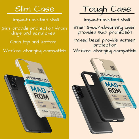 Personalized Tropical Getaway Boarding Pass Galaxy Case