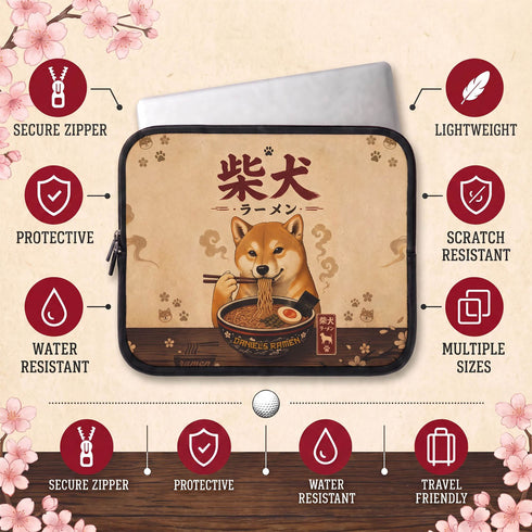 Personalized Shiba Inu Ramen Laptop Sleeve