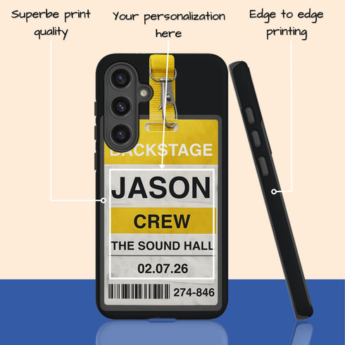 Personalized Music Concert Backstage Pass Galaxy Case
