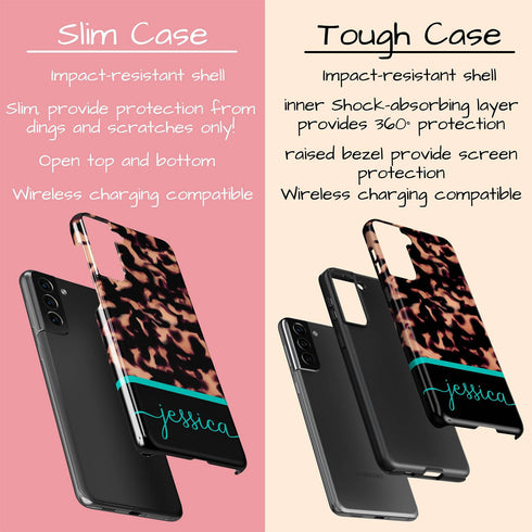 Custom Name Dark Tortoiseshell Galaxy Case