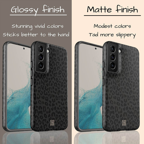 Custom QR Code Dark Leopard Galaxy Case