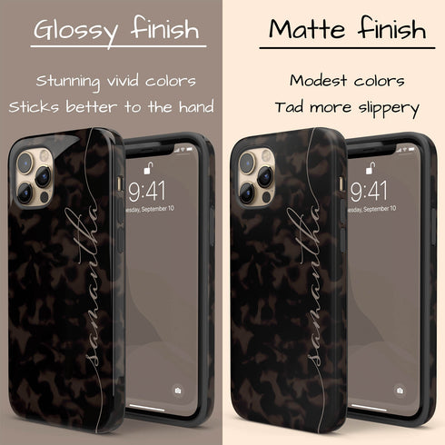 Custom Tortoiseshell Calligraphy Name iPhone Case