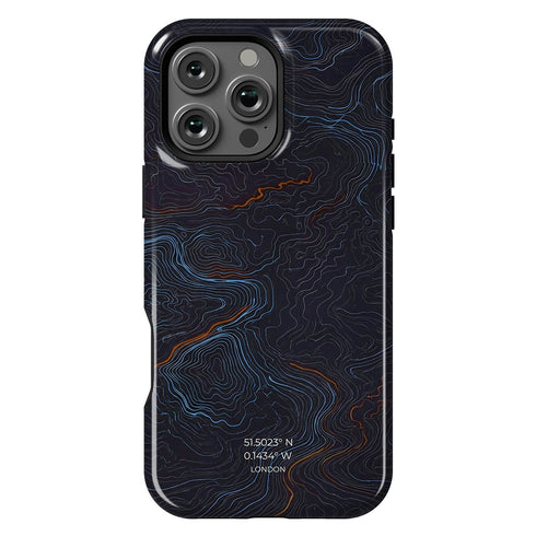 Personalized Midnight Topography iPhone Case