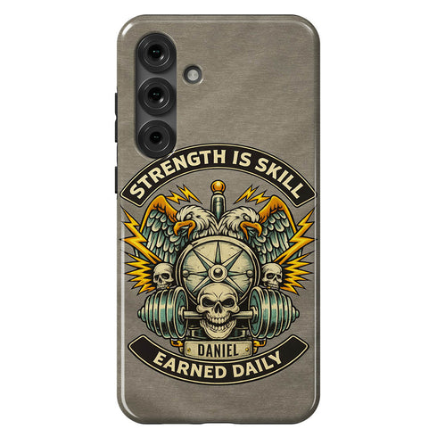 Personalized Gym Rat Strength is Skill Galaxy Case