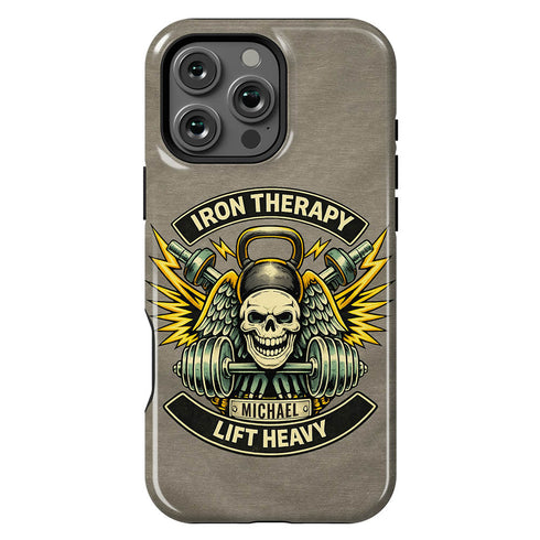 Personalized Gym Rat Iron Therapy iPhone Case