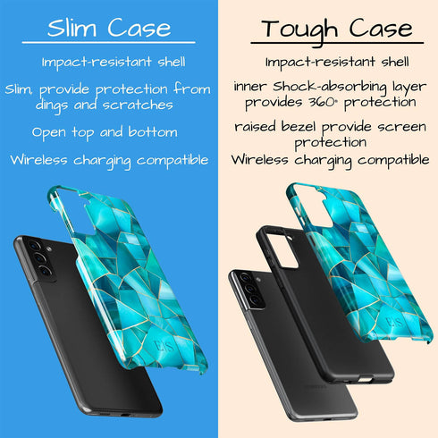 Custom Initials Blue Abstract Stained Glass Galaxy Case