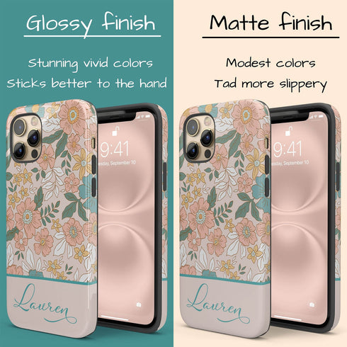 Custom Name Spring Floral Cottagecore iPhone Case