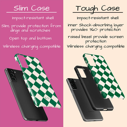 Custom Initials Argyle Checkerboard Galaxy Case