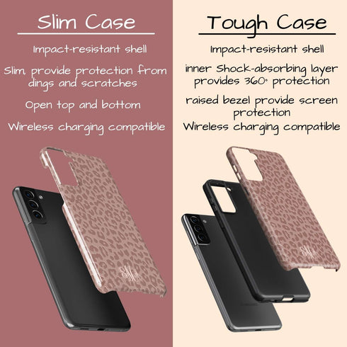 Nude Leopard Custom Monogram Galaxy Case