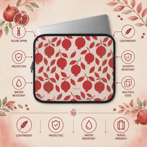 Personalized Pomegranate Bloom Laptop Sleeve
