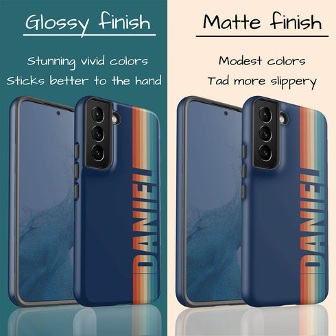 Custom Name Retro Rainbow Stripes Galaxy Case