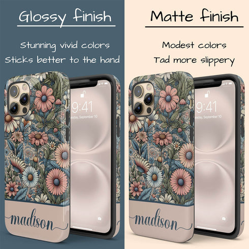Custom Name Botanical Wildflowers Meadows iPhone Case