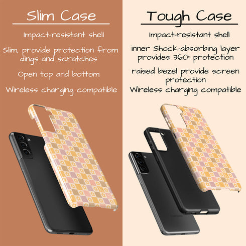 Custom Initials Floral Checkerboard Galaxy Case