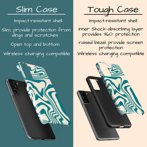 Custom Initials Swirl Wavy Marble Galaxy Case